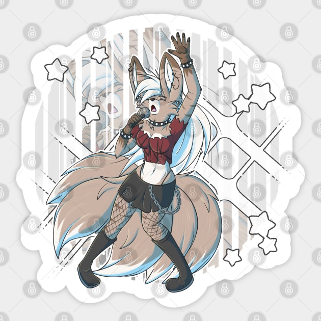 Punk Rock Fox Kitsune Girl Sticker by Fennek